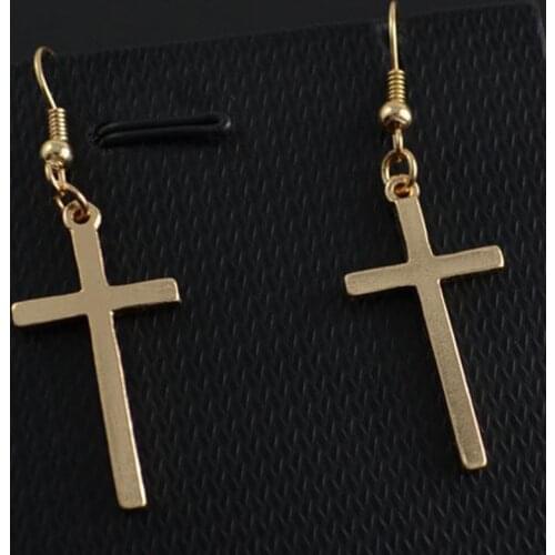 Fashion Cross Drop Earrings for Women Vintage Punk Gold Color Long Chain Dangle Earrings Jewelry Gifts Brincos Bijoux 2020