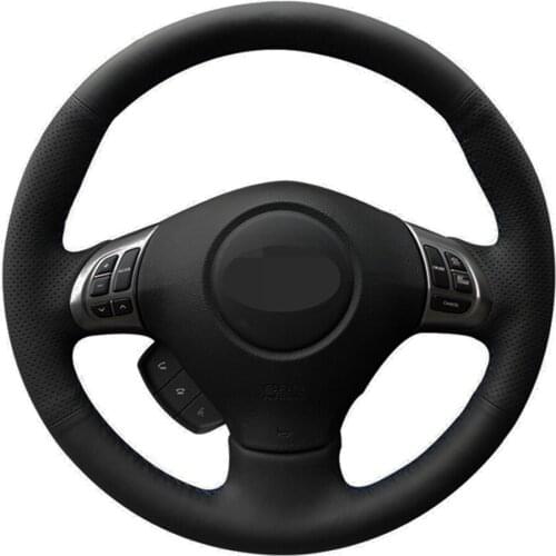 Car Steering Wheel Cover Black Genuine Leather For Subaru Forester 2008-2012 Impreza 2008-2011 Legacy 2008-2010 Exiga 2