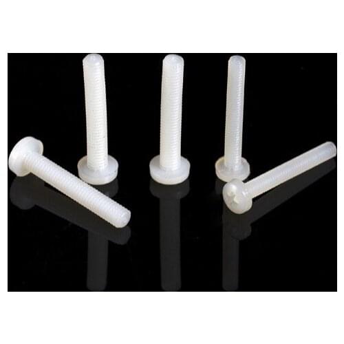 Nylon plastic round head screws Plastic cross head screw Plastic round head screw M4X5 M4X6 M4X8 M4X10 M4X12 M4X15M4X18M4X202530