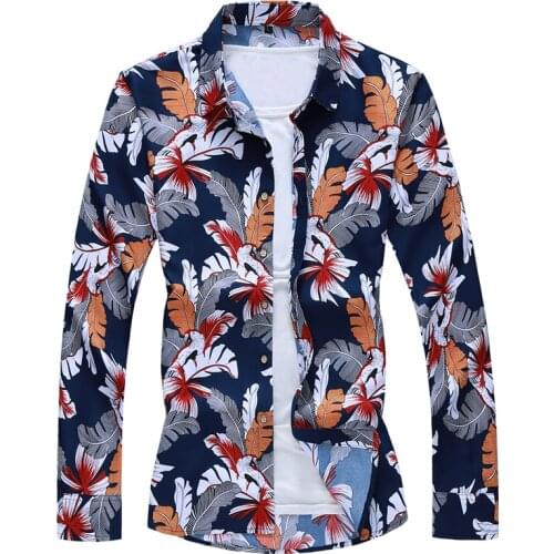 2021 New Fashion Floral Spring Autumn Casual Long Sleeve Print Shirts Clothes