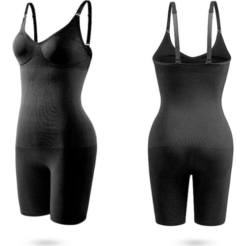 New Women Shapewear Bodysuits Butt Lifter Shaping Mid-Thigh Length Pants Tummy Control Chest Support Body Shaper Enhancing