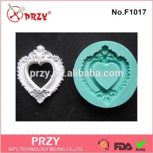 New Style Heart-shaped Frame Chocolate Silicone Mold Fondant Cake Decoration Mold Soap Mold Aroma Stone Moulds Silicone Rubber
