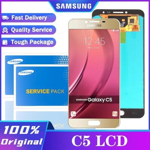 Original 5.2'' Super AMOLED LCD for SAMSUNG Galaxy C5 LCD Display C5000 LCD Touch Screen Digitizer Assembly Replacement Parts