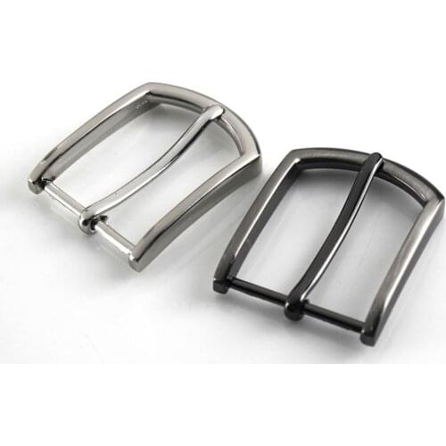 1pcs 35mm Men Women Belt Buckle Metal Plating End Bar Single Pin Belt Buckle Leather Craft Strap Belt Gun Black
