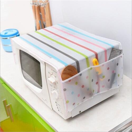 Microwave Oven Dust Cover Plastic Flower Waterproof Oil proof Dustproof Storage Bags Organizer Spoon