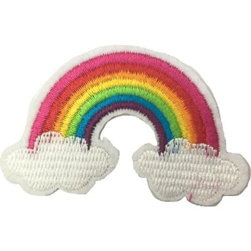 DIY Rainbow Patches Badges Accessories Embroidered Patches For Clothing Stripes Clothes Patch Applique On Clothes Jacket Clothes