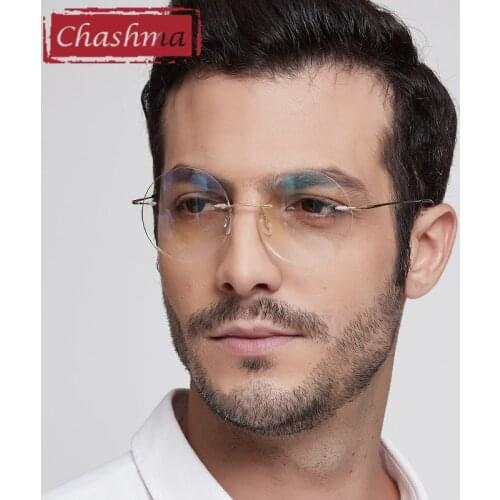 Retro Titanium Rimless Eyeglasses Frames Ultra Light Myopia Round Vintage Glasses Optical Frame for Male and Women
