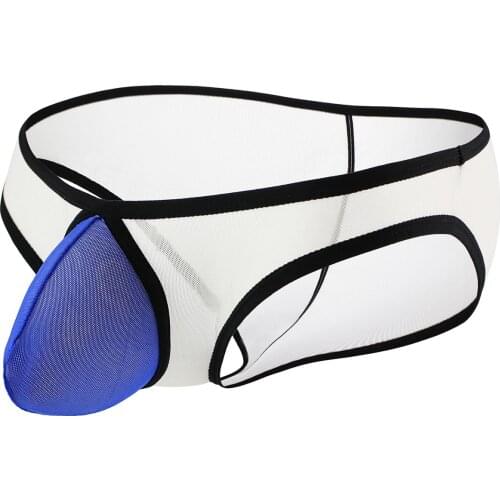 Men Sexy Briefs Mesh Panties Bulge Pouch Underwear Transparent Cucea Underpants Man Breathable Pants Male Slips hombre