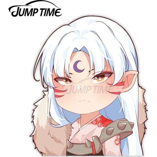 Jump Time 13 x 9.8cm Car Decor Sesshomaru Cartoon Avatar Car Stickers Wiper Surfboard Peeker Waterproof 3D Vinyl Decoration