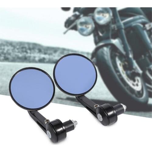 1 Pair Black Universal 7/8" Round Bar End Rear Mirrors Moto Motorcycle Motorbike Scooters Rearview Mirror Side View Mirrors