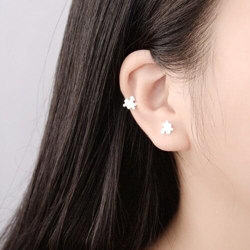 Women Fashion Creative Puzzle Stud Earrings Personality Joker Earring Gifts