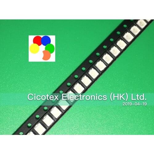 100pcs/lot 3528 LED Diode Super Bright 1210 SMD-LED SMD3528 white/yellow/blue/green/orange/red 3.5*2.8*1.9mm 67-21/W1D-APQHY/3T