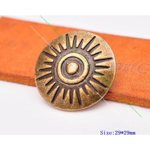 10X 29Mm Antique Brass Western Ancient Sun Totem Leathercraft Accessories Belt Hat Keyring Leather Conchos Screw Back