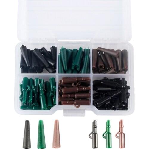120Pcs Carp Fishing Tackle Kit, Clip Tail Cone Rolling Swivel with Assortment Box Fishing Accessories