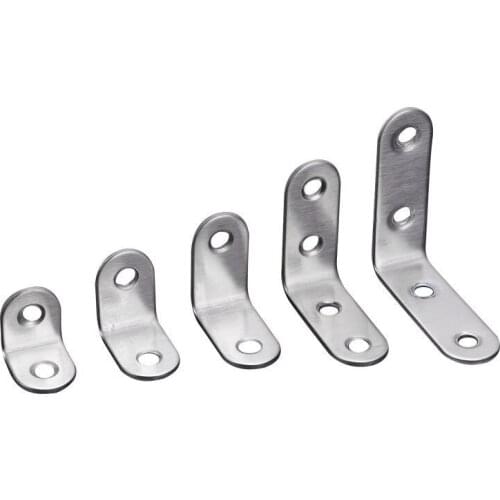 20PCS Stainless Steel Angle Corner Brackets Fasteners Protector Seven Size Corner Stand Supporting Furniture Hardware E11969