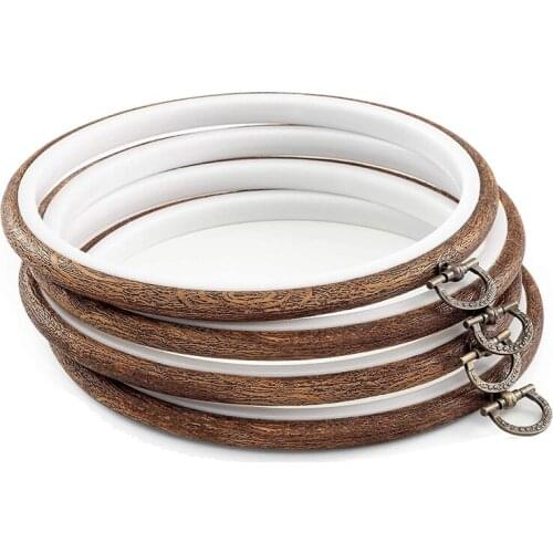 4 Pcs 6.7 Inch Round Embroidery Hoops Display Frame Circle, Cross Stitch Hoop Ring For Art Craft Sewing