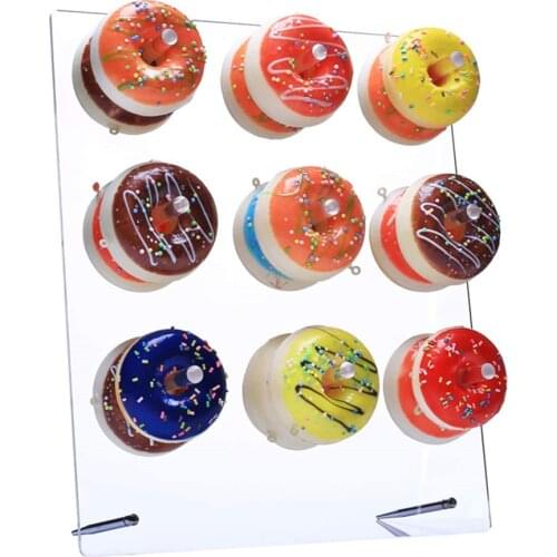 Acrylic Donut Display Wall Stand Holder Dessert Bagels Table Decoration Reusable for Wedding Birthday Christmas