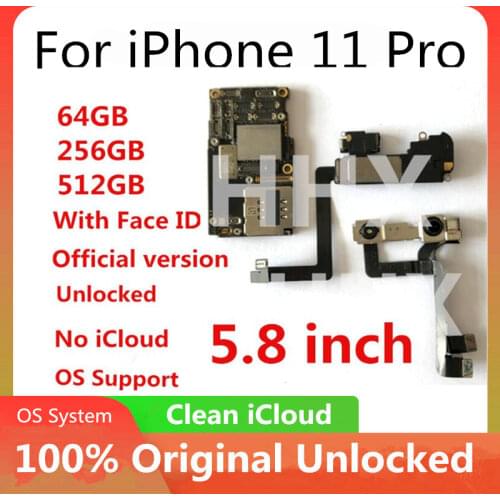 CleanICloud for IPhone 11 Pro Motherboard with / No Face ID Original Unlocked Main LogicBoard With Full Chips Support iOS Update