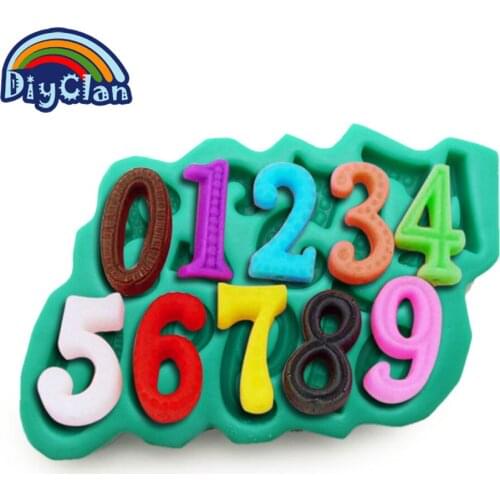Big 0-9 Arabic Numerals Silicone Candle Chocolate Mould Soap Cake Decorating Supplies Figure Candle Soap Making Form S0402ZM