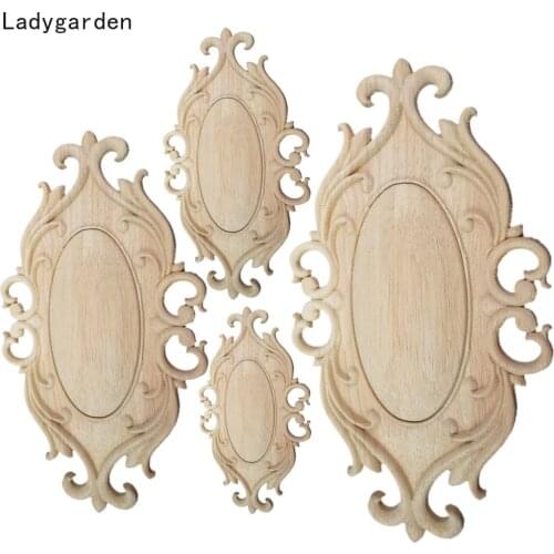 Wood Statues Furniture Decorative Accessories Flower Carved Door Vintage Home Decor Figurines Miniatures Ornaments Sculptures