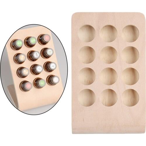 12 Slots 15ML Wooden Essential Oil Display Stand Holder, Multiple Usage