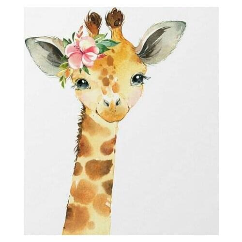 Baby Giraffe Safari Animal Nursery Art print Silk poster Home Wall Decor