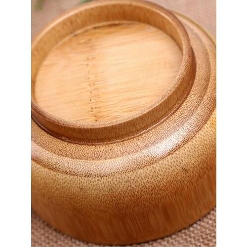 3 Sizes Eco Friendly Bamboo Bowl For Serving Rice Soup Kitchen Utensils Wooden Bowl Handicraft Kitchen Accessories