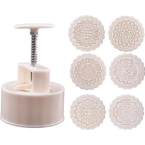 Hand-pressed Mid-Autumn Mooncake Mould 50g 75g 250g Baking Mould Round Mooncake Mould DIY Snow Skin Mould Set