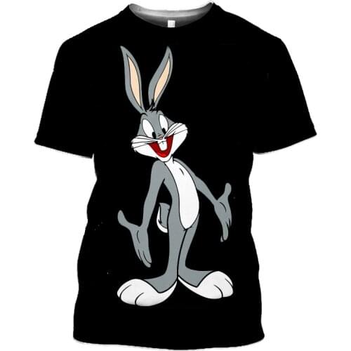 2021 summer New Mens T-shirt 3d Printing Cute Anime Bunny T-shirt Boys And Girls Fashion Casual Cartoon Tops
