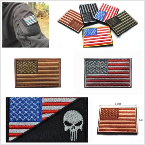 Hot Sale Outdoor Bag with Chapter US Velcro Chapter Stars and Stripes Embroidery Clothes Stickers Morale Chapter USA Flag Patch