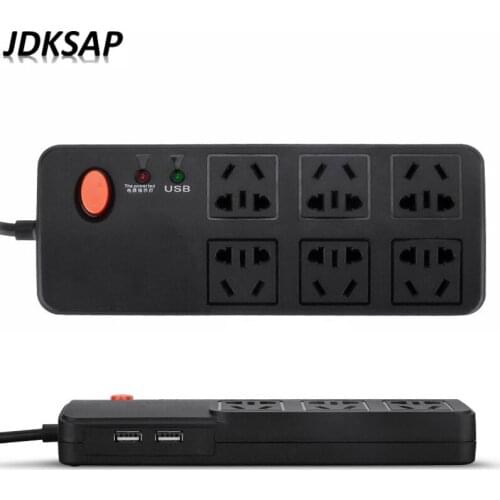 Multifunctional Platoon Protection Overload Protection Tow Wire Board 2 USB 2.0A Fast Charger 1.8M Cable Wall Multiple Socket