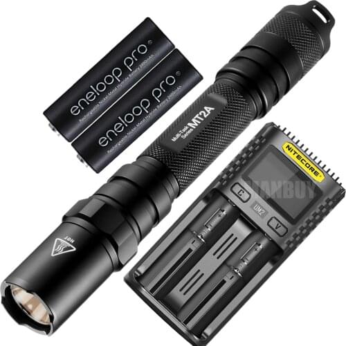 Nitecore MT2A +UM2 Charger+ 2x Rechargeable Battery CREE XPG R5 LED Multi-Task Waterproof Flashlight Torch Outdoor Camp Lighting