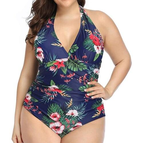 2021 New Bikini Plus Size 5XL Swimwear Women One Piece Swimsuit Sexy Floral Bodysuit Summer Bathing Suit Monokini