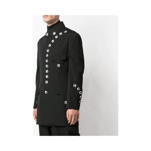 European New and American fashion mens Jacket Spring and Autumn Thin multi-button suits youth personality business casual jacke