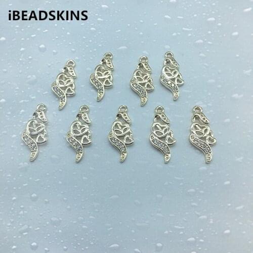 New arrival! 22x9mm 100pcs Copper/Cubic zirconia Irregular charm for Necklace DIY /Earrings parts,hand Made Earrings Jewelry DIY