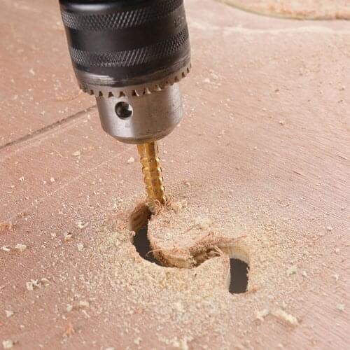 New 3-8mm Titanium Coated HSS Drill Bit Electric Sawtooth Drill Plastic Wood Hole Grooving Drill Saw Carpenter Woodworking Tools