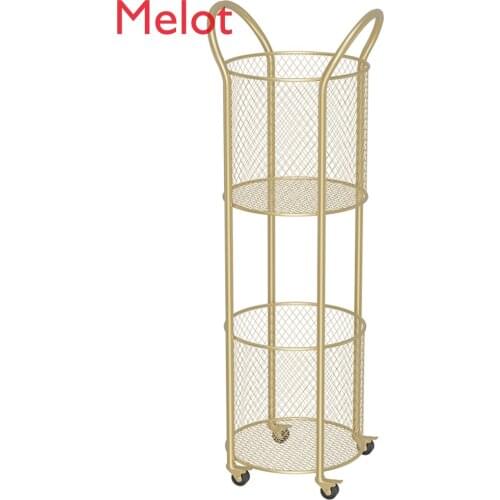 Wrought Iron Metal Bedside Shelf Floor Bathroom Storage Rack Removable Cart
