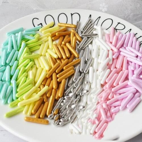 Luxury Cupcake Decoration Sugar Beads Metallic Gold Sugar Pins Silver Sugar Stick Birthday Party Cake Baking Decoration Sugar