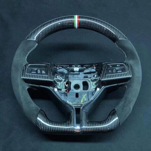 Supercar Cuatomized Forged Carbon Fiber Steering Wheel Alcantara Leather for Maserati Levante Ghibli Quattroporte 2016-2020