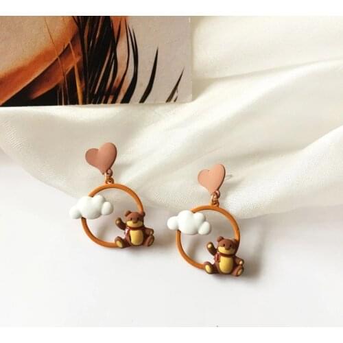 Cute Rabbit Earrings Womens Accessories Unique Moon Drop Earring For Women Pearl Fashion Jewelry Wholesale Gift Design Trendy