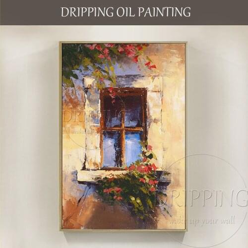 Special Scenery Artist Hand Painted Screens for Living Room Handmade Beautiful Impressionist Landscape Window Oil Painting
