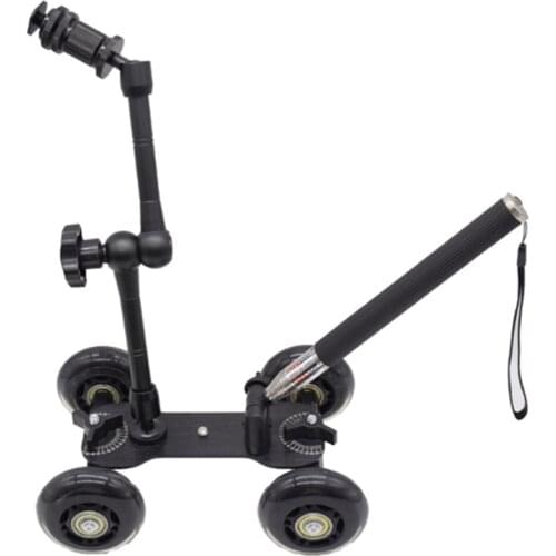 Sports Camera Photography Rail Car Four-Wheeled Black Ultra-Quiet Desktop Mini Mini SLR Camera Cart