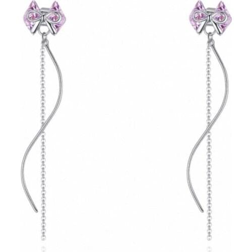 TRACYSWING Brand Real Austrian Crystals Fashion trendy Dangle Earrings For Women Gift White Gold Color #TW131836