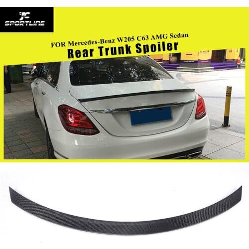 Carbon Fiber Racing Rear Trunk Boot Lip Spoiler Duck Wing for Mercedes-Benz C-class W205 2014 - 2018