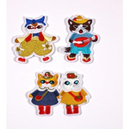 Embroidered Cloth Stickers Clothing Accessories Badge Patch Cartoon Cat Super Cute Factory Outlet