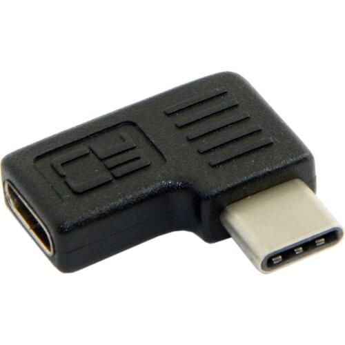 Xiwai 90 Degree Right & Left Angled USB 3.1 Type-C Male to Female Extension Adapter for Samsung Galaxy S8 S8