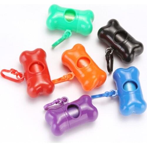1 pcs Pet Dog Bone Shape dog Shit waste bags Garbage Degradable garbage bags Dispenser Box Cleaning Up Bags pooper Bags Supplies