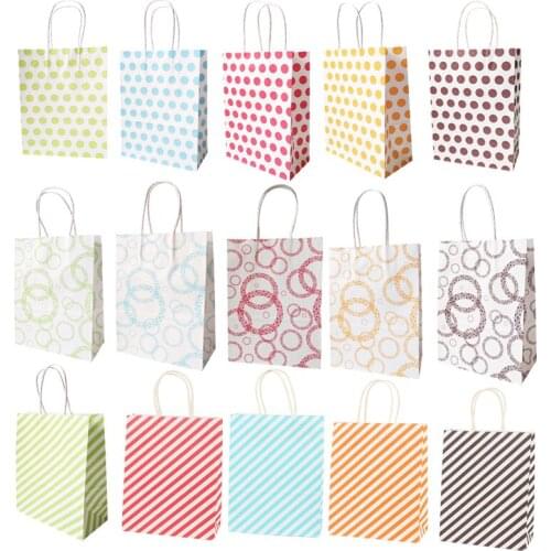 10 Pcs/lot 16x22cm Small Gift Bag With Handles Wedding Decoration Paper Gift Bag For Jewelry Birthday Event Party Simple Bag
