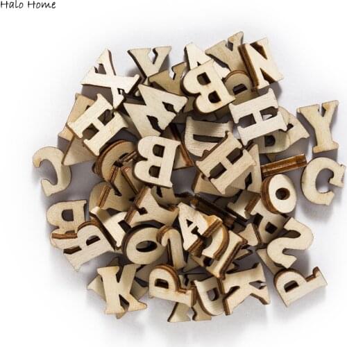 100 Pcs Mixed Colorful Letters Top Quality Wood Craft Flatback for Scrapbooking Promotions Embellishments Home Decoration 7-16mm