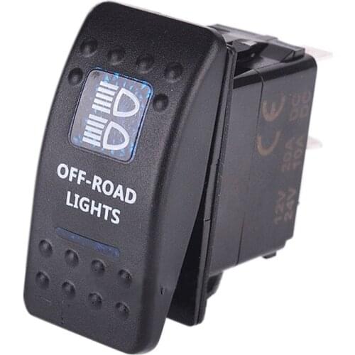 12V LED Car On Off Rocker Toggle Switch Waterproof Fog Light Lamp Car Push Button Switch ON/OFF 5 Pin Blue LED Light